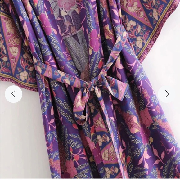 Violet purple boho floral print maxi robe kimono
Brand New unused! - Picture 3 of 10
